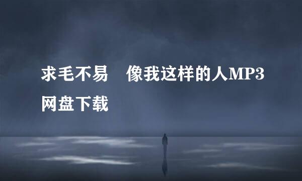 求毛不易 像我这样的人MP3网盘下载