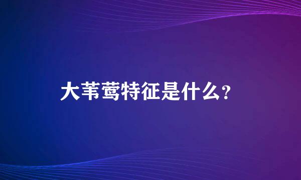 大苇莺特征是什么？