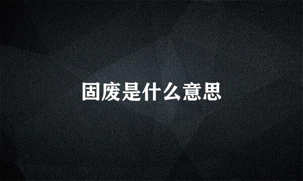 固废是什么意思