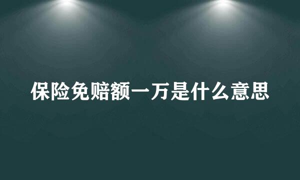 保险免赔额一万是什么意思