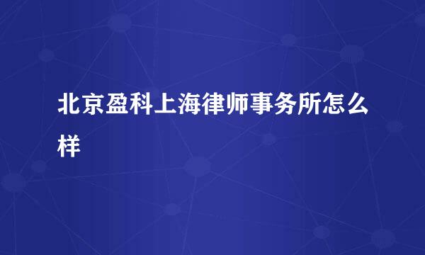 北京盈科上海律师事务所怎么样