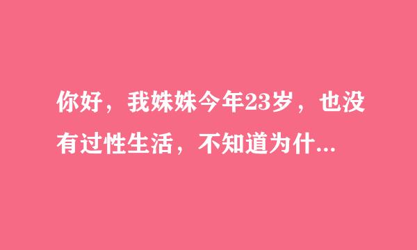 你好，我姝姝今年23岁，也没有过性生活，不知道为什么...