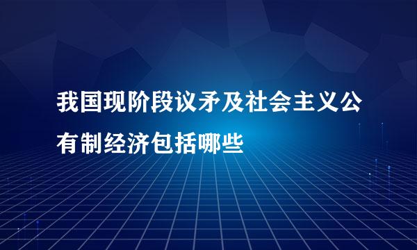 我国现阶段议矛及社会主义公有制经济包括哪些