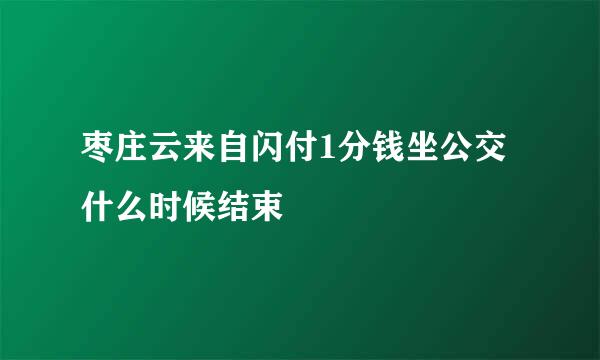 枣庄云来自闪付1分钱坐公交什么时候结束