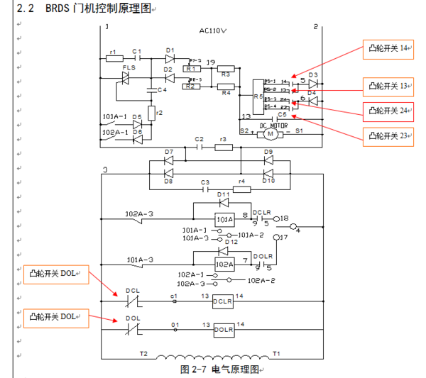 电梯直流门机系统工作原理图（电器部分）丝财印孩交议紧初称节