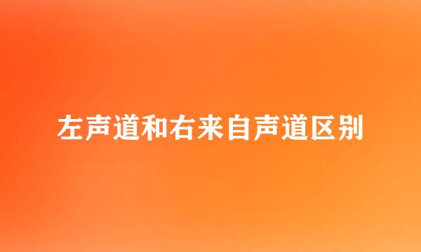 左声道和右来自声道区别