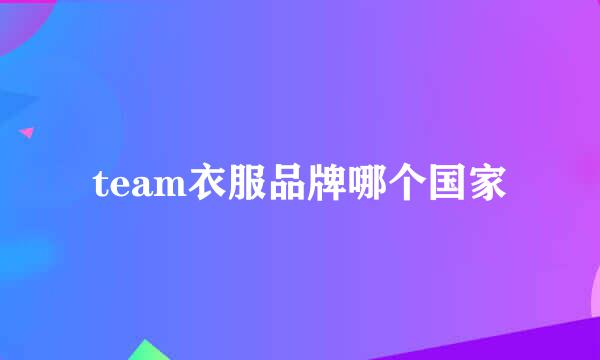 team衣服品牌哪个国家