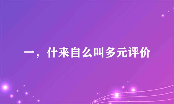 一，什来自么叫多元评价