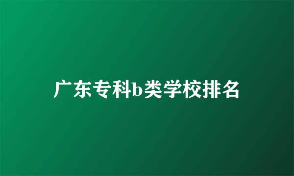 广东专科b类学校排名