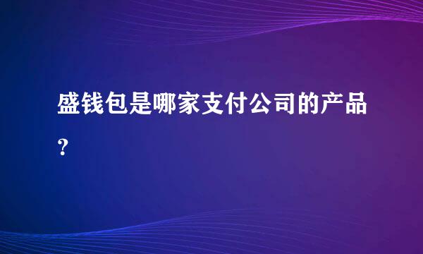 盛钱包是哪家支付公司的产品？