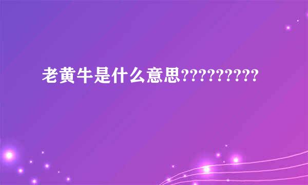 老黄牛是什么意思?????????