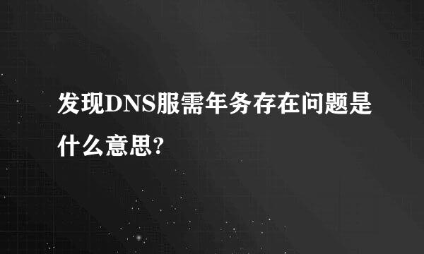 发现DNS服需年务存在问题是什么意思?