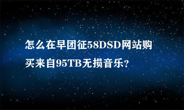 怎么在早团征58DSD网站购买来自95TB无损音乐？