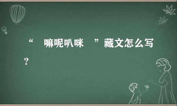 “唵嘛呢叭咪吽”藏文怎么写？