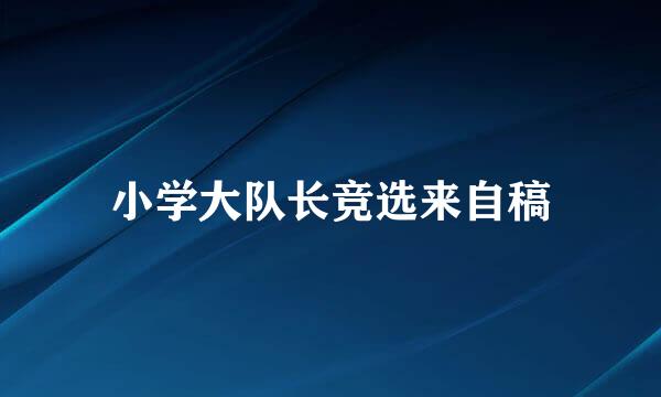 小学大队长竞选来自稿