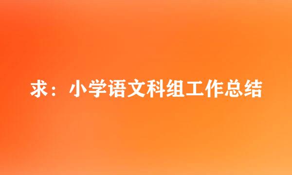 求：小学语文科组工作总结