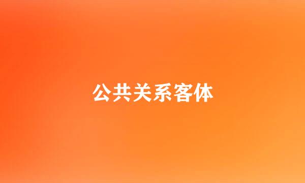 公共关系客体