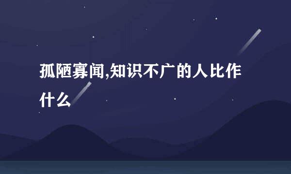 孤陋寡闻,知识不广的人比作什么