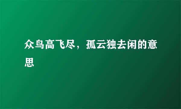 众鸟高飞尽，孤云独去闲的意思