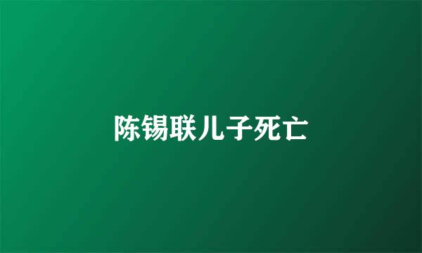 陈锡联儿子死亡