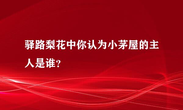 驿路梨花中你认为小茅屋的主人是谁？