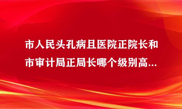 市人民头孔病且医院正院长和市审计局正局长哪个级别高哪个厉害