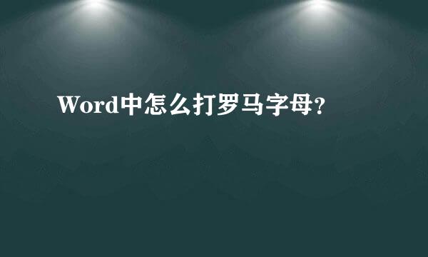 Word中怎么打罗马字母？