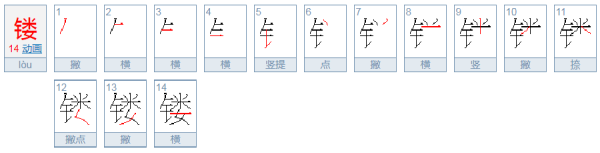 镂字怎么读？