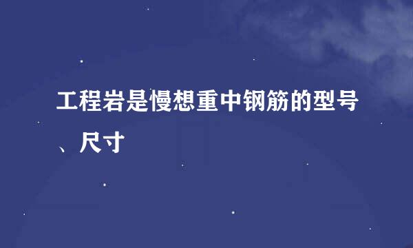 工程岩是慢想重中钢筋的型号、尺寸