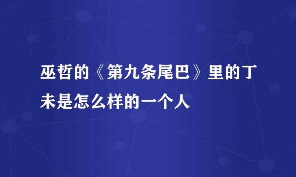 巫哲的《第九条尾巴》里的丁未是怎么样的一个人