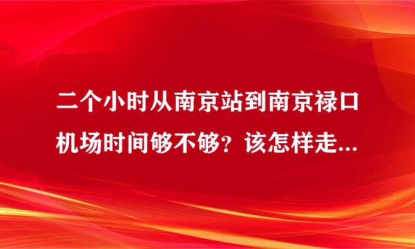 二个小时从南京站到南京禄口机场时间够不够？该怎样走最好？ 麻烦说的详细一点 谢谢