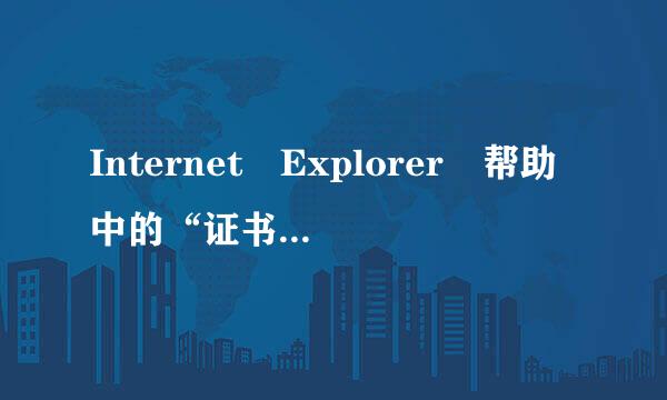 Internet Explorer 帮助中的“证书错误”。