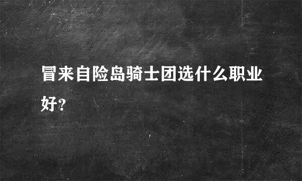 冒来自险岛骑士团选什么职业好？