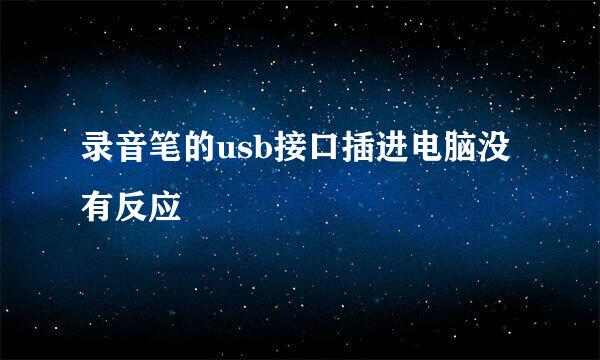 录音笔的usb接口插进电脑没有反应