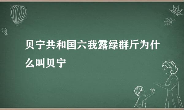 贝宁共和国六我露绿群斤为什么叫贝宁