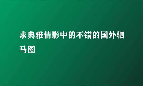 求典雅倩影中的不错的国外驷马图