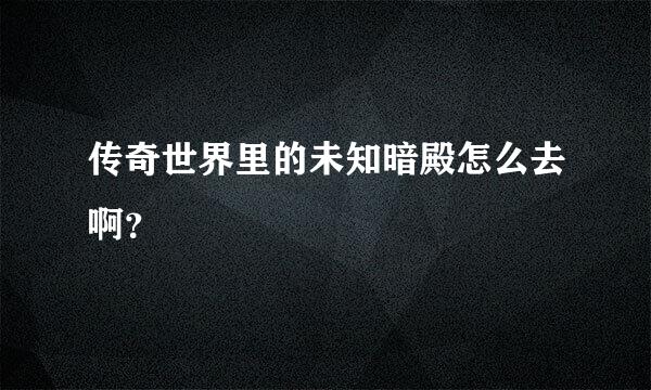 传奇世界里的未知暗殿怎么去啊？