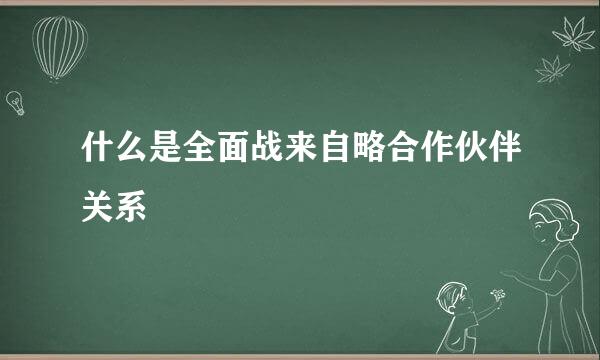 什么是全面战来自略合作伙伴关系