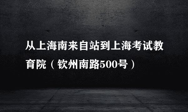 从上海南来自站到上海考试教育院（钦州南路500号）