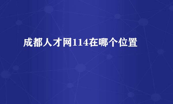 成都人才网114在哪个位置