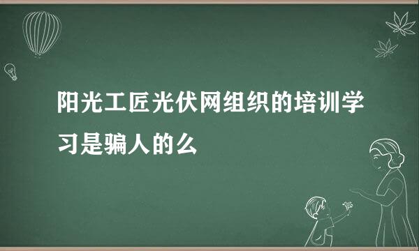 阳光工匠光伏网组织的培训学习是骗人的么