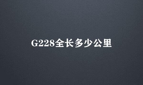 G228全长多少公里