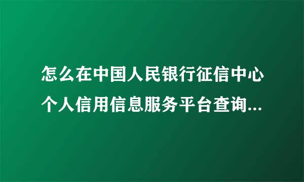 怎么在中国人民银行征信中心个人信用信息服务平台查询个人征信？