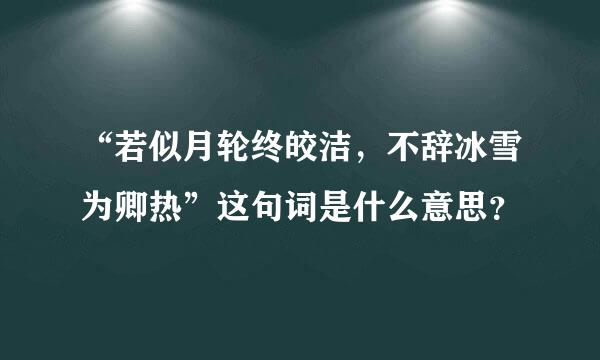 “若似月轮终皎洁，不辞冰雪为卿热”这句词是什么意思？