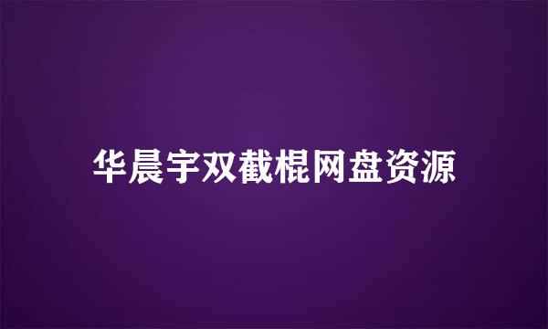 华晨宇双截棍网盘资源