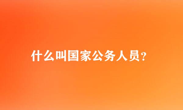 什么叫国家公务人员？