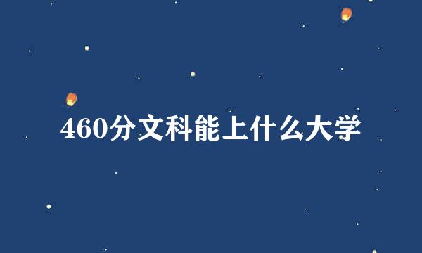 460分文科能上什么大学