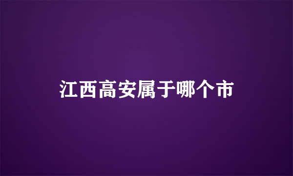 江西高安属于哪个市