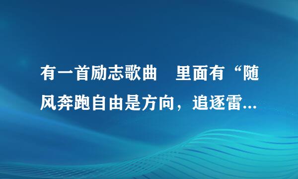 有一首励志歌曲 里面有“随风奔跑自由是方向，追逐雷和闪电的千阳神垂做希冲丝肉力量” 请问这是什么歌？