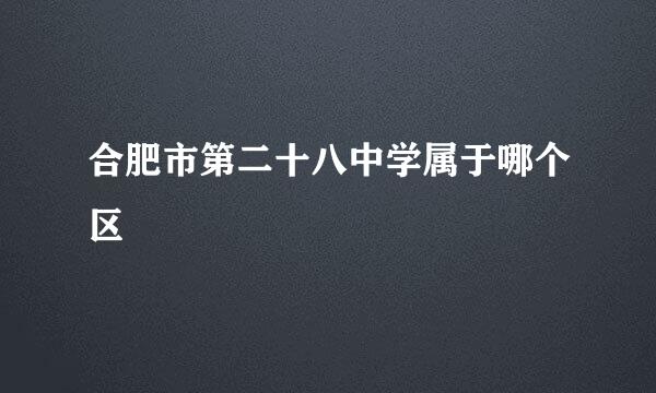 合肥市第二十八中学属于哪个区